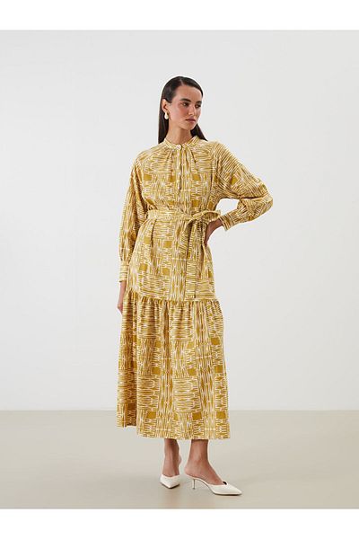 LC Waikiki Sari Hakim Collar Patterned Dress