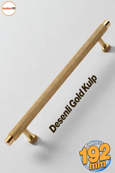 Badem10 Mâner metalic Martin Gold 192 mm Sertar de mobilier Dulap de bucătărie Dulap Mânere moderne pentru uși Model