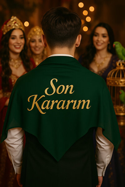 Evsay Özel Yazılı Damat Kına Asker Şalı Omuz Örtüsü Nakış Işlemeli Özel 100*1...