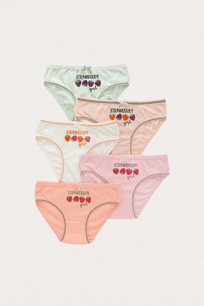 Katia&Bony Girl's Strawberry Patterned 5-Piece Panties