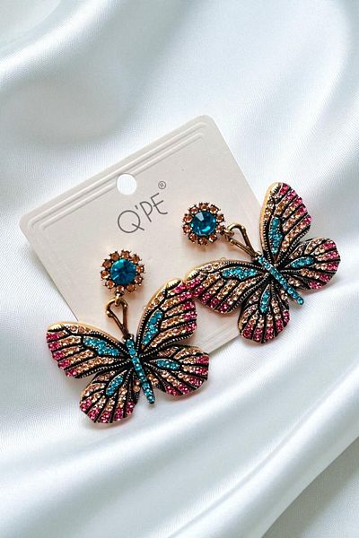 PETEK AKSESUAR STONE BUTTERFLY EARRING