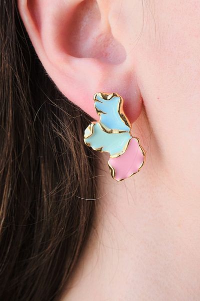 AURRARİ Colorful Enamel Leaf Earrings