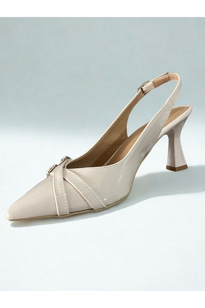By Selçuk Pointed Toe Orthopedic Strap Heeled Shoes Stiletto