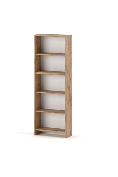 Meble Regał Na Książki Dąb Wotan Biurowy 60 CM 5 Półek Regał Na Zabawki Loft