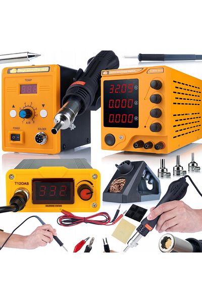 Rosfix Zestaw do Elektroniki ProTech Trio v1 (Stacja Hot-Air, Stacja lutownicza T12 zasilacz)