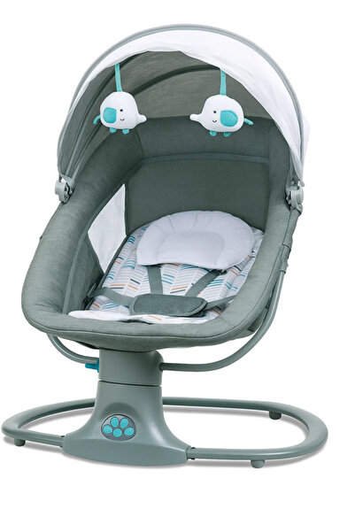 MASA كرسي هزاز كهربائي للأطفال مع جهاز تحكم عن بعد ومظلة وموسيقى - رمادي رائع