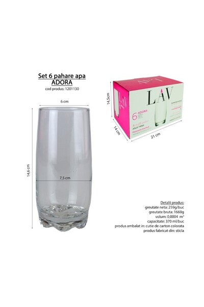 gogiva Set of water glasses, 6 pcs