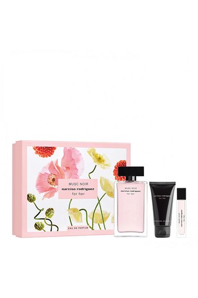 Narciso Rodriguez Musc Noir Gift Set, 100ml Eau de Parfum + 50ml Body Lotion + 10ml Eau de Parfum