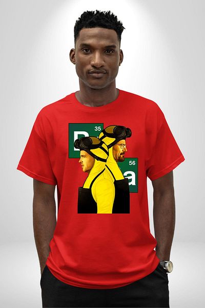 Angemiel Crime and Chemistry Breaking Bad Style Series Themed Red Oversize Women's Men's Front Printed T-Shirt