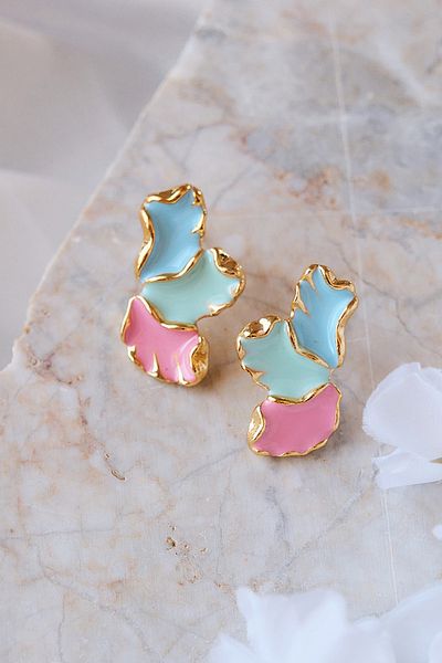 AURRARİ Colorful Enamel Leaf Earrings