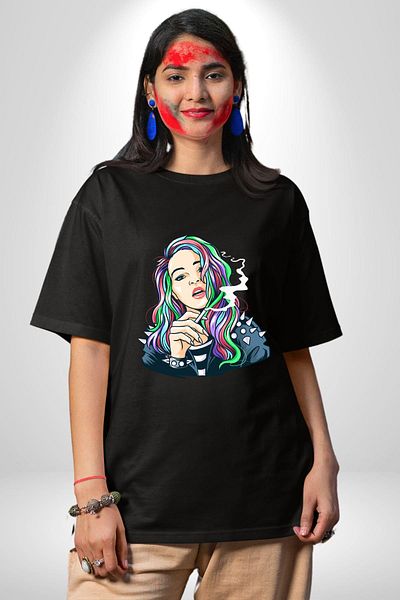 Angemiel Wash the Bans, Catch the Colors! Black Oversize Women's Men's Front Printed T-Shirt