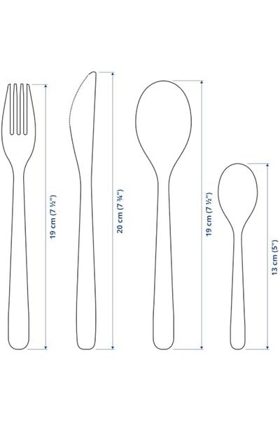 IKEA Silverware Cutlery Set 16 Piece Flatware Set - Stainless Steel Mirror Polished