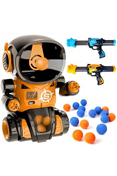OEM Children's Toy Set Target Robot with 2 Weapons and 24 EVA Foam Balls, Orange