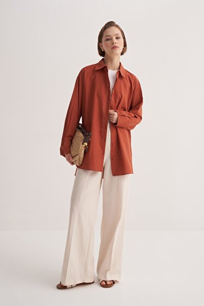 EBU Prive Women's Organic Cotton Oversize Robe Shirt Tile