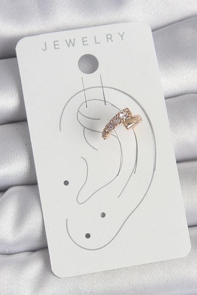 Clariss Brass Gold Color Zircon Stone Women's Cartilage Earrings