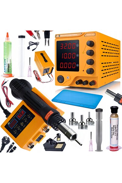 Rosfix Sursă de alimentare de laborator AmpRush RARES-3210 32V 10A + stație de lipit cu aer cald 2 în 1 OH660