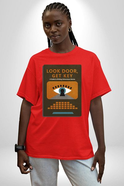 Angemiel Look Door, Get Key Adventure Games Writing Guide Red Oversize Women Men Front Printed T-Shirt