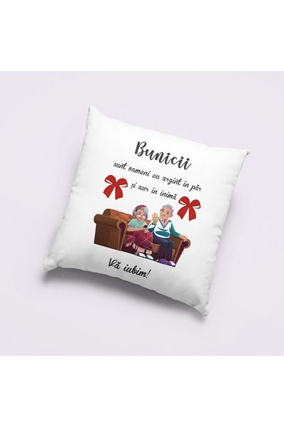 ROPRESSO Personalized pillow with message for grandparents – "Silver in the hair, gold in the heart" | Gift from the soul