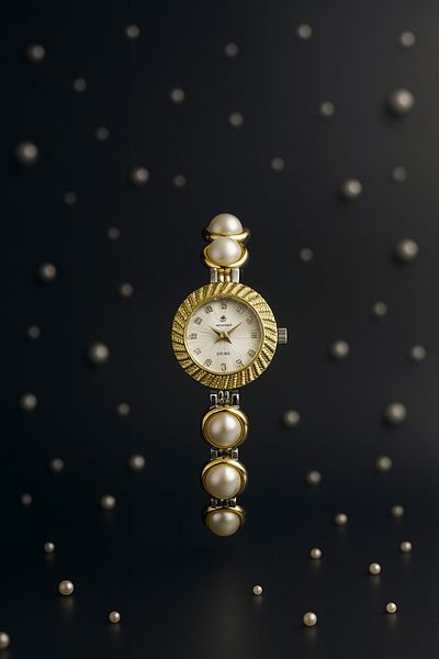 G Sport POLO Women's Gold Color Wrist Watch with Pearls
