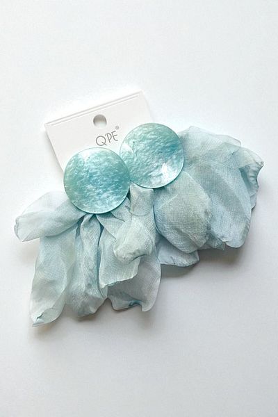 PETEK AKSESUAR Tulle Acrylic Button Earring