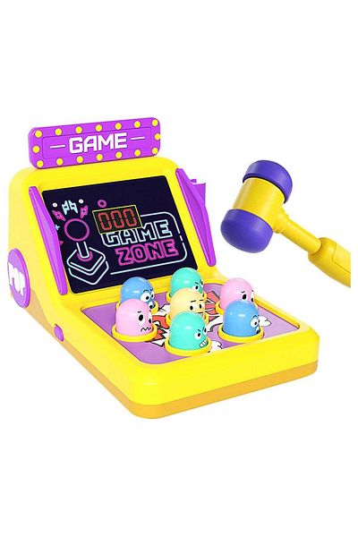 Rally Mini Arcade Set with 2 Hammers for Boys Girls, Whack Mole Game Toy Interactive Early Developmental T