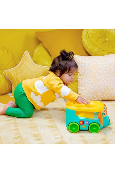 Bright Starts Pop & Roll Safari Bus Ball Play Toy, 6-36 Months