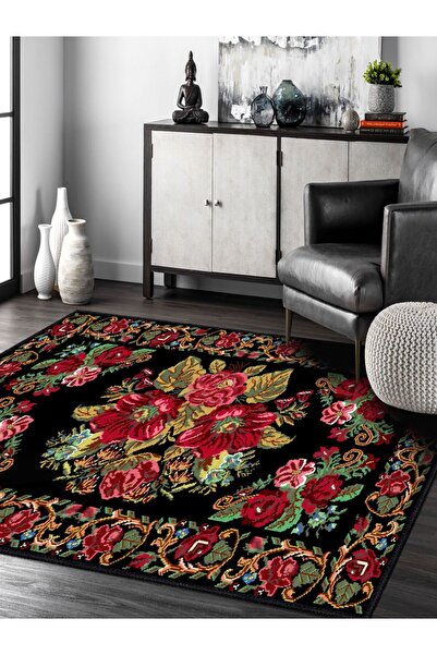 rugseason Vitage etnik çiçek desen eskitme model dokuma taban kilim