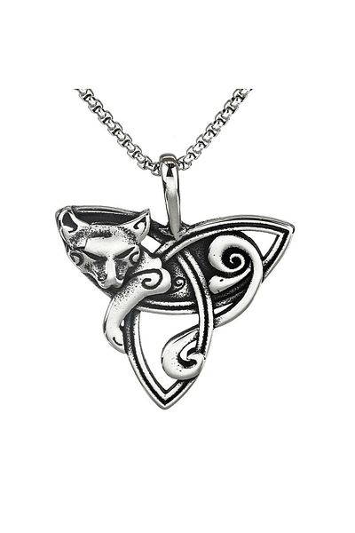 Viking Vintage Celtic Knot Fox Pendant Tarnish&Rust Free 316L Steel