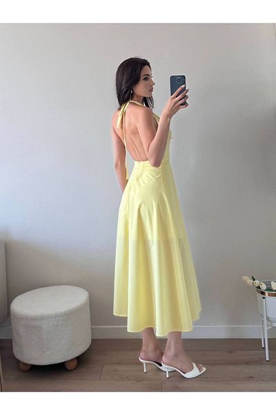 LOCH BUTİK Rochie midi galbenă pentru damă