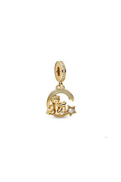 OEM Charm compatible with Pandora bracelet, model with Angel on Shooting Star