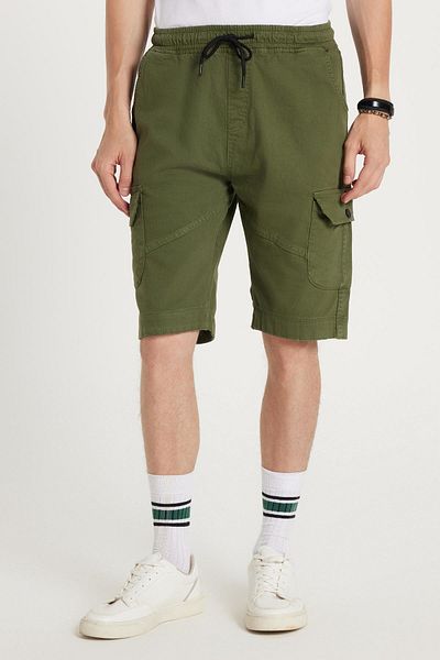 Tudors Men's Relax Fit Relaxed Fit 100% Cotton Cargo Pocket Khaki Capri Shorts