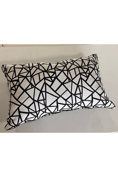LUNA HOME Aria decorative pillow with geometric pattern, gray/black, 35x55 cm