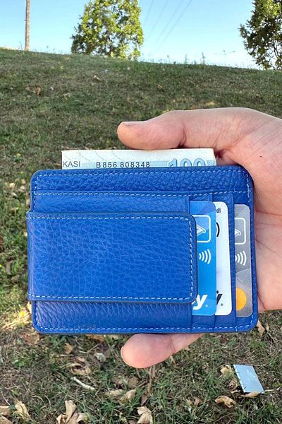 AYAZ DERİ Genuine Leather Men's Wallet & Card Holder with Tassel