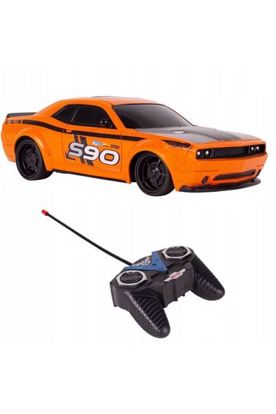 DDE Hungary Remote-Controlled Racing Car with Rear-Wheel Drive, 18cm x 8cm x 5cm, Orange