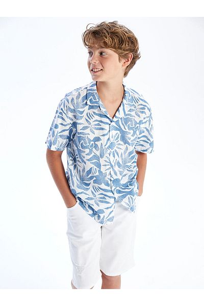 LC Waikiki Blue Patterned Boy's Shirt