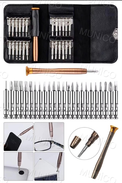 Munico Mini Hassas Tornavida Seti 25 in 1 Elektronik Torx Tornavida Açılış Onarım Araçları Kiti iPhone
