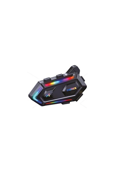 Sunix Ipx6 Su Geçirmez 1000 Mah Rgb Led Efektli Intercom Motosiklet Kask Kulaklığı Ntr-102