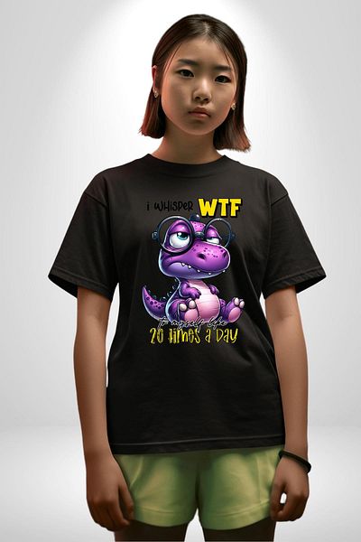 Angemiel I Tell Myself 20 Times! Funny Design Black Oversize Women's Men's Front Printed T-Shirt