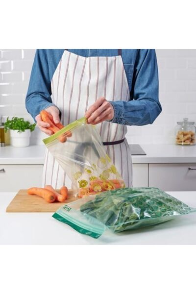 IKEA Istad Resealable Bag Patterned Green 29 cm x 8 cm x 5 cm