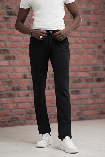 Paul Martin Regular Fit Lycra Combed Cotton Fabric Jogger Pants with Threaded Waist and Elastic