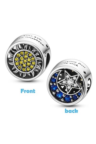 OEM Elegant Sun & Star Silver Charm