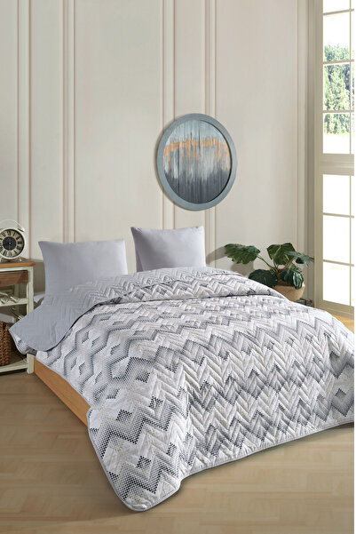 Formeya Doppelt gemustertes, gestepptes, doppelseitiges, buntes Piqué-Tagesdecken-Set, 200 x 230 cm (ohne Laken)