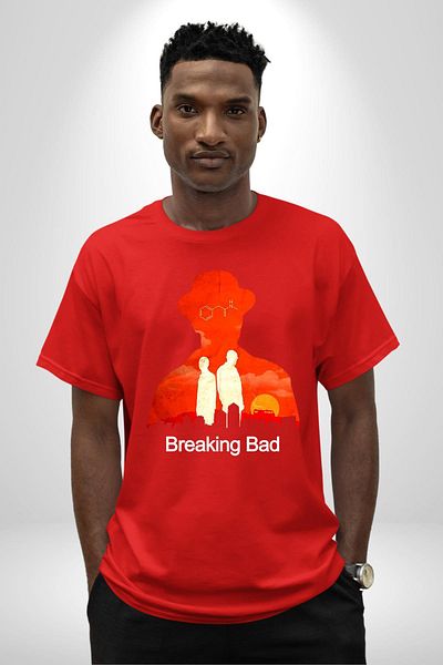 Angemiel Breaking Bad Series Chemical Myth Red Oversize Women's Men's Front Printed T-Shirt