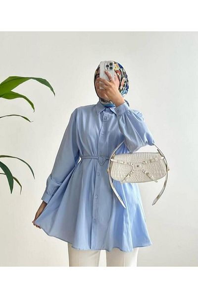 Nergis Neva Butik Heart buckle belted tunic