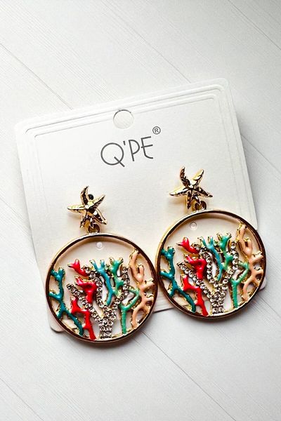 PETEK AKSESUAR Sea Sea Star Mussels Reef Earrings