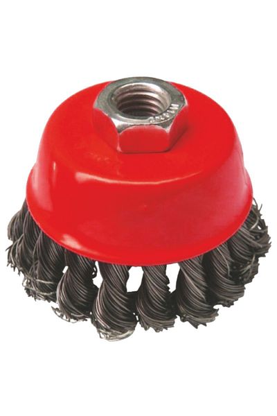flores Flex cup brush, aggressive, twisted steel wire, 100 mm