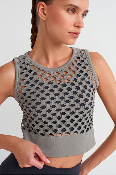 COMEUP Mesh Sports Singlet Desert Gray