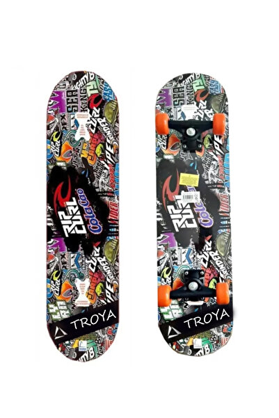 Genel Markalar TR-132 Rip Curl Yazı Desenli Tahta Kaykay