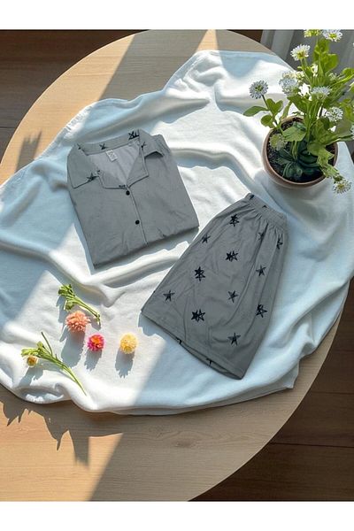 BEYAZTOPTAN 100% Ultra Soft Women's Cool Touch Combed Single Jersey 2-Piece Full Button Shorts Set! ! New Season ! !