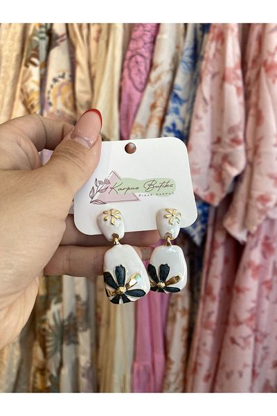 karpuzbutiks White Flower Vip Earrings 7
